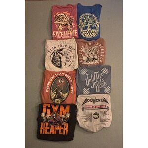 Lot of 8 The Lift Box Mens T-Shirt Pack Size 2XL Var. Images Weightlifting Gym